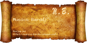 Musics Bardó névjegykártya